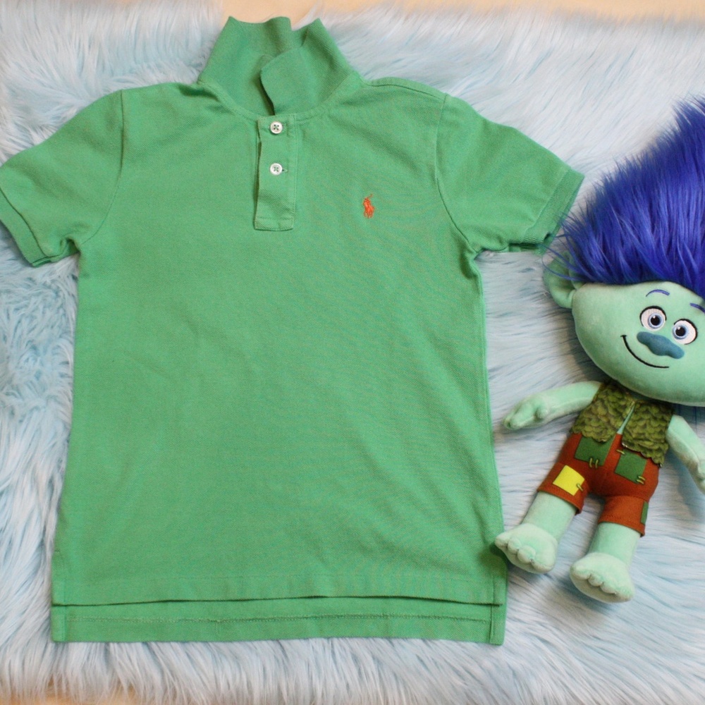 Polo Ralph Lauren Sz 7 Green Pony Logo Polo Shirt